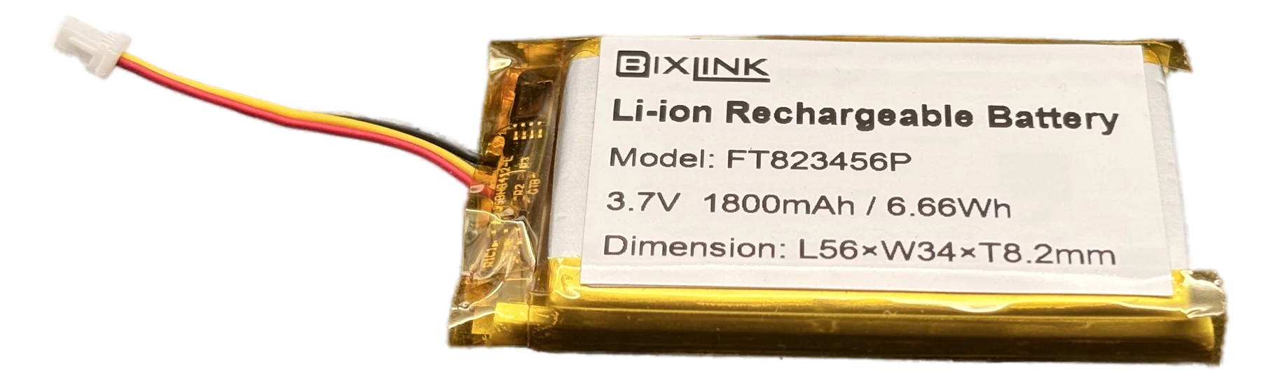 1S Li-Polymer pouch cell with JST connector